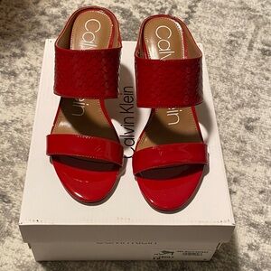 Calvin Klein Red Textured Heels